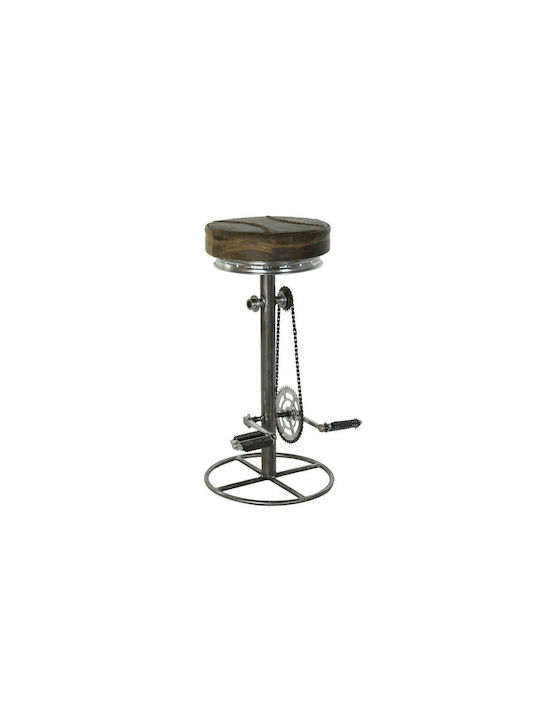 Stool Bar Leather Brown 44x41x82cm