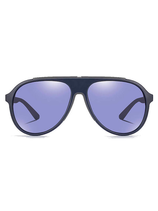 Moscow Mule Sunglasses with Blue Plastic Frame and Purple Polarized Lens MM/3308/2