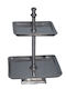 InTheBox Lith Stand Μεταλλική Εταζέρα 2 Ορόφων Μαύρη Π36xΜ36xΥ53cm