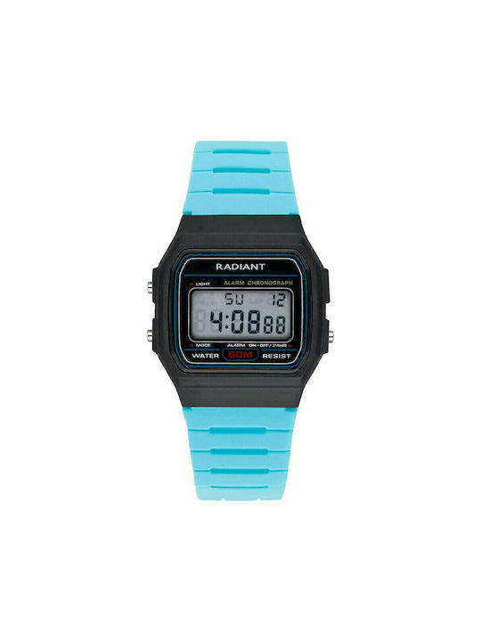 Radiant Digital Watch Chronograph with Blue Rubber Strap