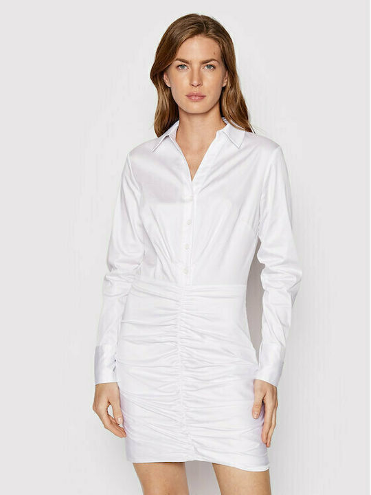 Guess Mini All Day Φόρεμα με Κουμπιά Λευκό