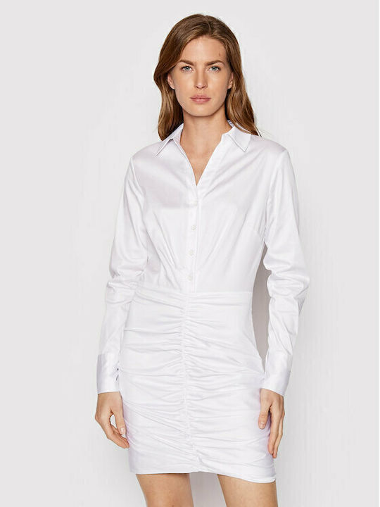Guess Dominique Mini Shirt Dress Dress Long Sleeve White W2YK84WE2Q0-G011 |  Skroutz.mt