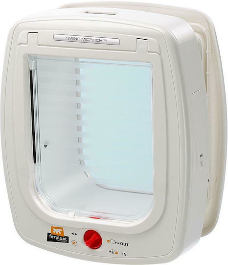 Ferplast Swing Door Dog & Cat Large with Microchip Identification Recognition made of Plastic in White Color 26.5 x 16.2 x 31.5cm