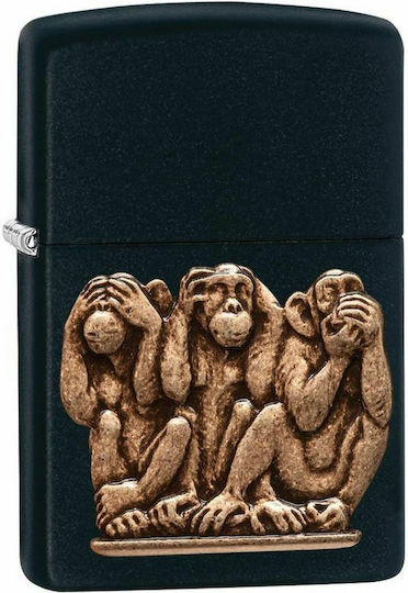 Zippo Αντιανεμικός Αναπτήρας Φλόγας Three Monkeys
