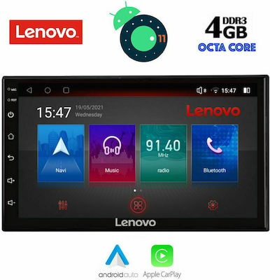 Lenovo Car-Audiosystem 2DIN (Bluetooth/USB/AUX/WiFi/GPS/Apple-Carplay) mit Touchscreen 7"
