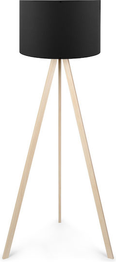 Pakketo PWL-1060 Floor Lamp H140xW38cm. with Socket for Bulb E27 Black