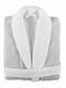 Graccioza Linen Duo Bademantel mit Halsband Weiß 550g/m²
