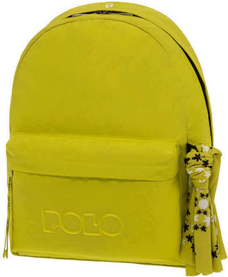 Polo Original Scarf Σχολική Τσάντα Πλάτης Γυμνασίου - Λυκείου σε Κίτρινο χρώμα 23lt 2022