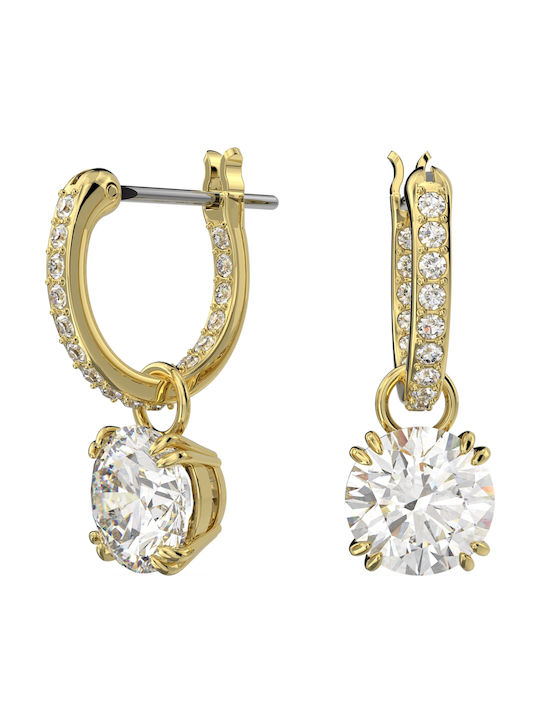 Swarovski Constella Drop Earrings Gold Plated with Stones