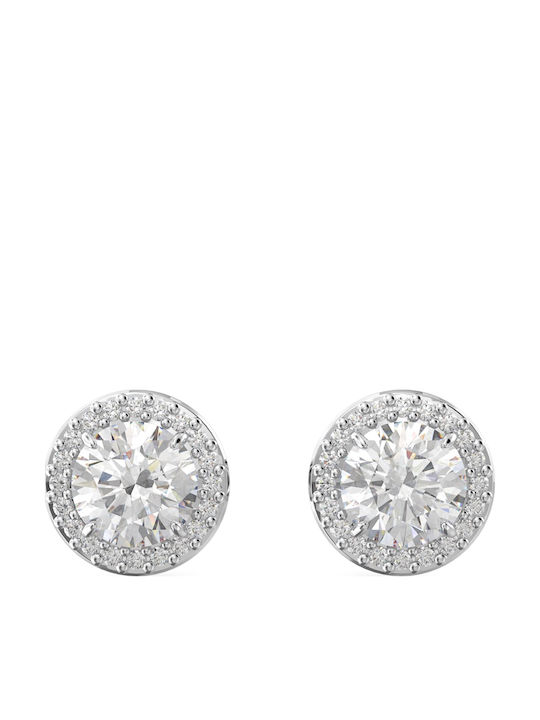 Swarovski Constella Stud Round Cut Σκουλαρίκια Καρφωτά από Ασήμι με Πέτρες