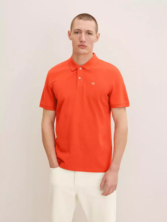 Tom Tailor Men's Short Sleeve Blouse Polo Grenadine Red