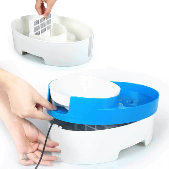 Bimar Automatisch Wasserspender / Brunnen für Hund & Katze auf Basis von 800ml in Blau Farbe