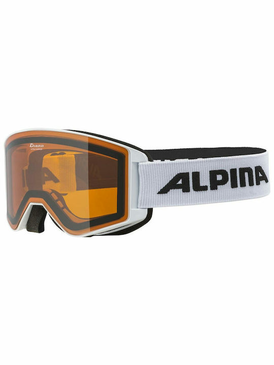 Alpina Narkoja Dh Ski & Snowboard Goggles Kids White with Lens in Orange Color