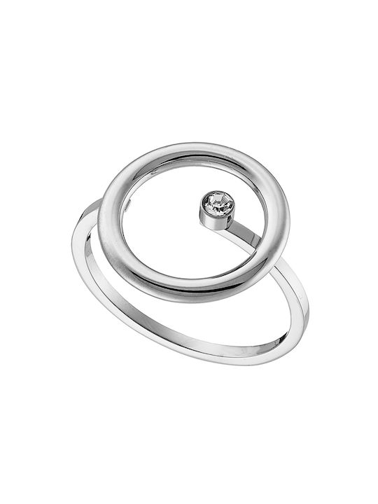 Oxzen Women's Steel Ring with Zircon