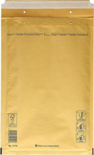 Exas Paper Φάκελος Τύπου Σακούλα με Φυσαλίδες 1τμχ 24x35εκ. Κίτρινο F/16