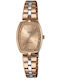 Q&Q Womens Watch 24.5mm Battery With Pink Gold Steel Bracelet