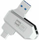 XO U50 128GB USB 3.0 Stick cu conexiune USB-A & USB-C Alb