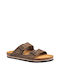 Plakton 175857 Men's Leather Sandals Khaki
