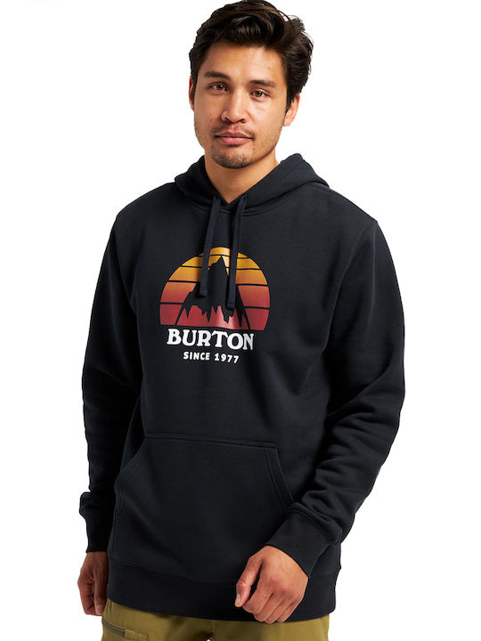 Burton Underhill Herren Sweatshirt mit Kapuze und Taschen Schwarz