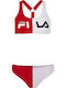 Jorah Sport Bikini Set Top with Removable Padding Red/White