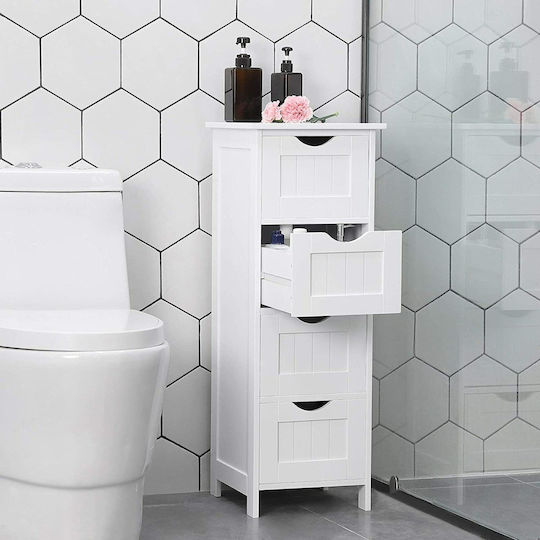 Songmics Floor Bathroom Column Cabinet L30xD30xH82cm White