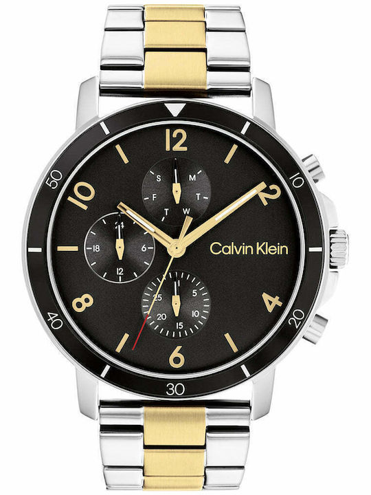 Calvin Klein Sport Ανδρικό Ρολόι 46mm Χρονογράφος Μπαταρίας με Μεταλλικό Μπρασελέ