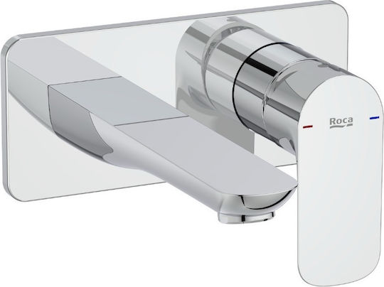 Roca Cala Built-in Mixer & Spout Set for for Bathroom Sink 1 Exit Silver