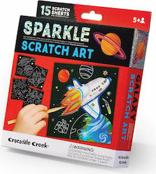 Crocodile Creek Ζωγραφική Sparkle Scratch Art Διάστημα 16τμχ