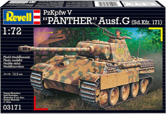 Revell PzKpfw V "Panther" Ausf.G Modeling Figure Tank 124 Pieces in Scale 1:72 12.2cm.