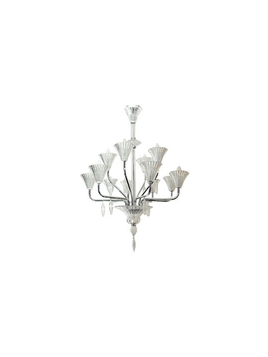 Chandelier with Crystals 12xE14 Transparent 80cm 27171066