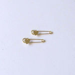 SAFETY PIN METALLIC HEART SET/50 3,5CM (GOLD)