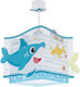 Ango Little Shark O singură lumină Lumină de tavan pentru copii Suspendata din plastic 15W cu suport pentru bec E27 Albastru 29.5x23.5cm