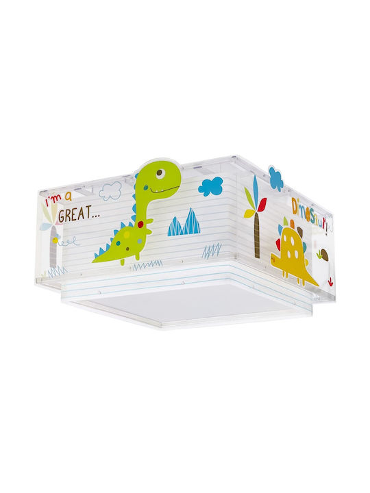 Ango Dinos Einfaches Licht Kinderdeckenleuchte Deckenleuchte montieren 15W mit Fassung E27 Weiß 30x16.5cm