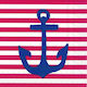 NAPKINS X20 25CM STRIPED ANCHOR BLUE