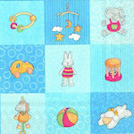 NAPKINS X20 33CM BABY TOYS (BLUE)