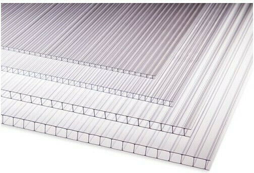 Eurocarb Polycarbonate Sheet M6xW2.1m Flat Cellular 6mm Transparent Εurocarb 9542