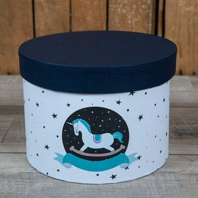 PAPER BOX 20X15CM CAROUSEL WHITE BLUE