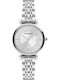 Emporio Armani Gianni T-Bar Γυναικείο Ρολόι 32mm Μπαταρίας με Ασημί Μεταλλικό Μπρασελέ