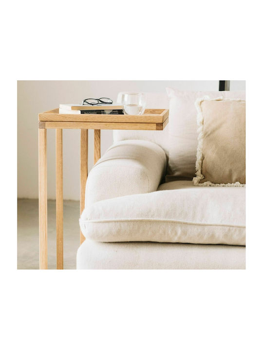 Quadratischer Beistelltisch aus Massivholz Braune M45xL35xH70cm