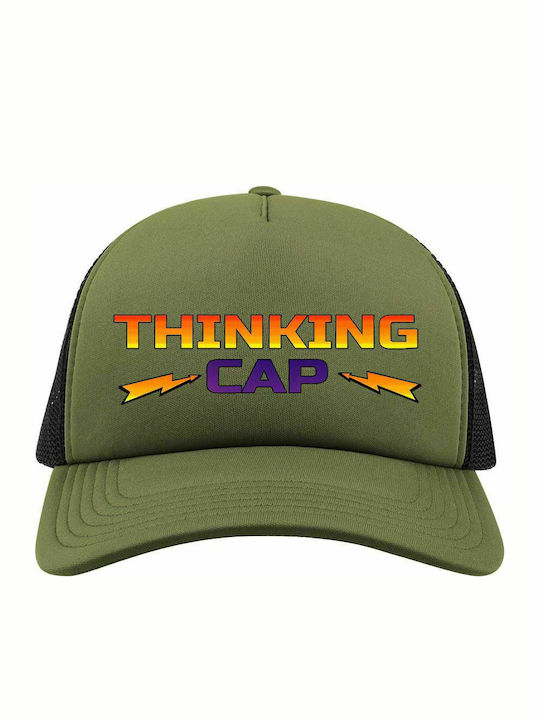 Schirmmütze mit Netz, Unisex, " Stranger Things, THINKING CAP, Dustins Mütze ", OLIVE/Schwarz