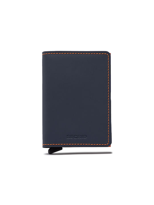 Secrid Slimwallet Matte Herren Brieftasche Karten mit RFID und Schiebemechanismus Night Blue / Orange