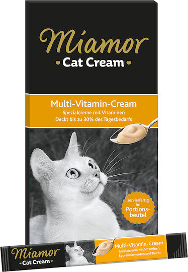 Miamor Multi Vitamin Cream Υγρή Τροφή για Γάτες σε Φακελάκι με Πουλερικά 6x15gr