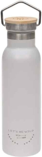 Laessig Kids Water Bottle Thermos Stainless Steel with Screw Cap Non Spill Gray 460ml