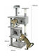 Animal Scratching Post Cat Trees Gray 5 levels 50x50x140cm
