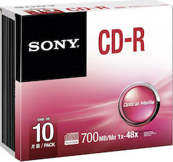 Sony CD-R Audio 700MB 80min. Slim case 10pcs
