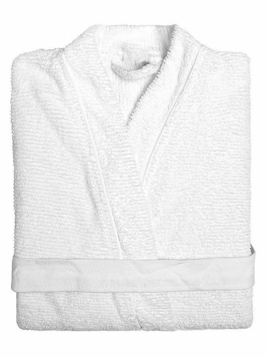 Sorema Ribbon Kimono Women's Collar Bathrobe Λευκό