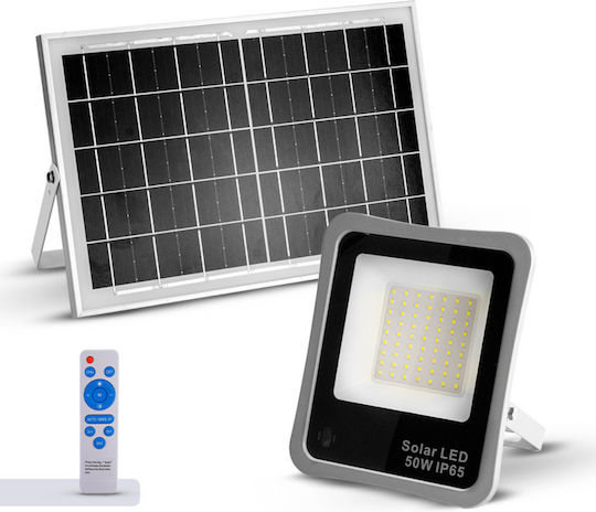 Bormann BLF2150 Στεγανός Ηλιακός Προβολέας LED 50W Ψυχρό Λευκό 6500K με Φωτοκύτταρο και Τηλεχειριστήριο IP65