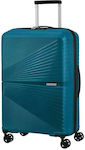 American Tourister Airconic Spinner Medium Travel Suitcase Hard Blue with 4 Wheels Height 67cm.