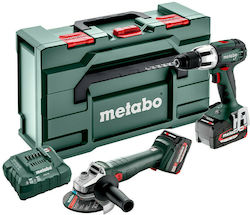 Metabo Set Eckiges Rad & Schlagbohrschrauber 18V mit 2 Batterien 4Ah