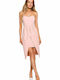 Asymmetrical Summer Dress for Marriage / Baptism Strapless Pink